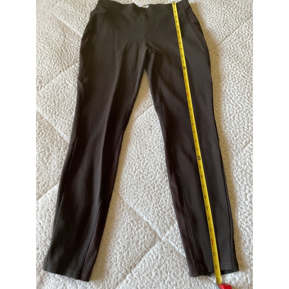 Reitmans Pull On Pants Womens 2P Brown Excellent Zip Front Hem Slim Leg